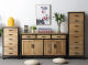 American retro style distressed iron solid wood storage cabinet