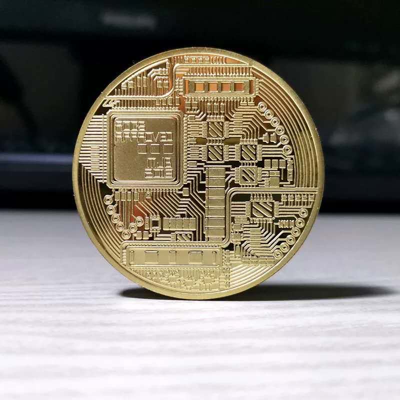 黄铜镀金   美国Bitcoin比特硬币24K金币比特b外国硬币外国纪念币 - 图0