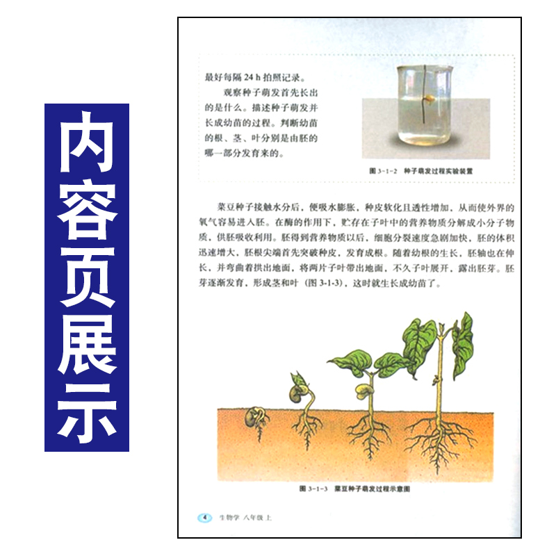 2024年适用初中冀教版八年级上册生物学课本教材河北少年儿童出版社初二上学期冀少版生物书8年级上册生物课本教材教科书学生用书 - 图2