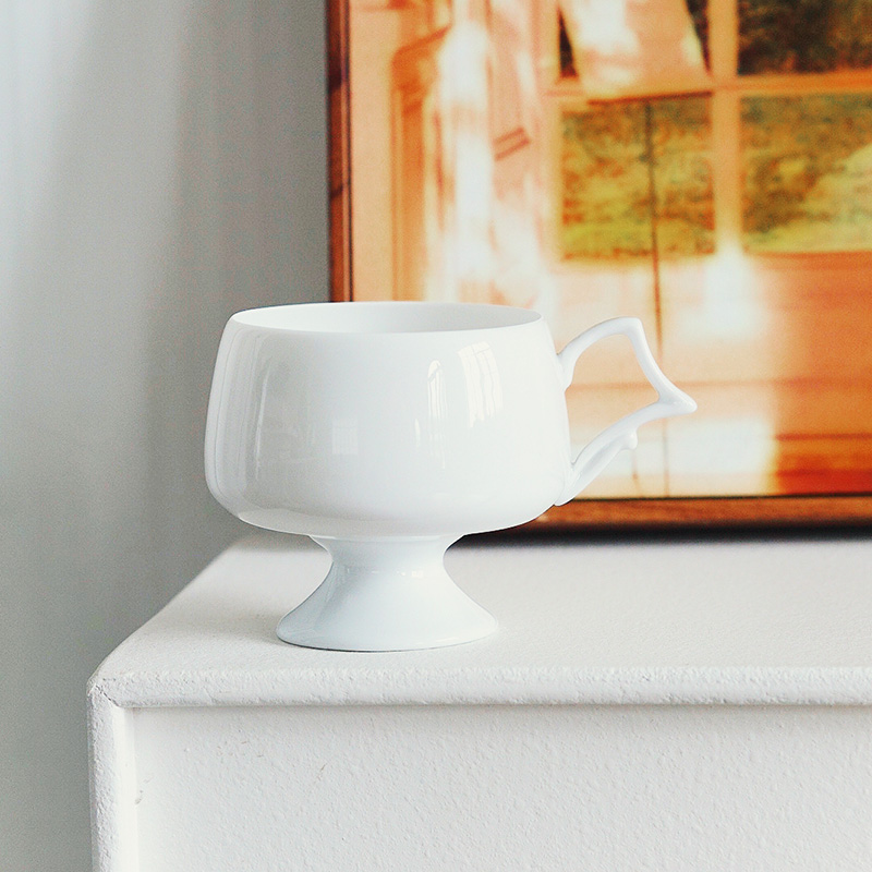 中古风高足咖啡杯欧式骨瓷下午茶杯陶瓷红茶杯高脚杯鸡尾酒杯水杯 - 图2