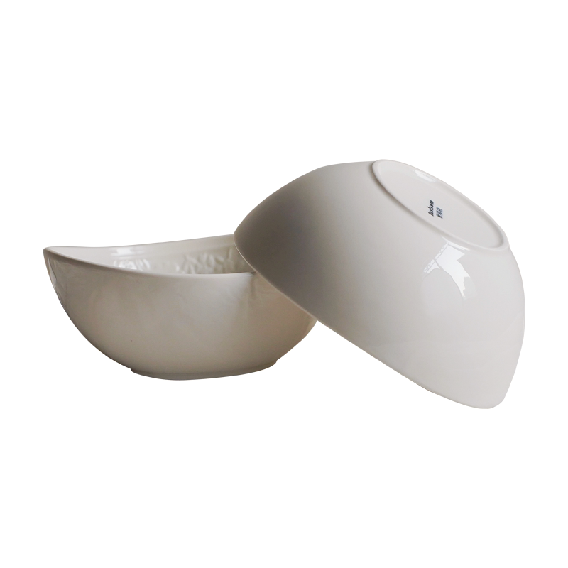 陶瓷餐具汤碗面碗沙拉碗米饭碗家用6英寸不规则白色创意甜品碗