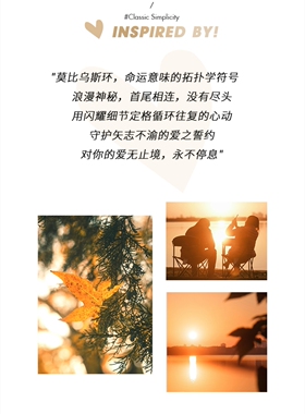 999足银莫比乌斯环情侣一对戒指爱意心旋小众素圈百搭纪念日礼物