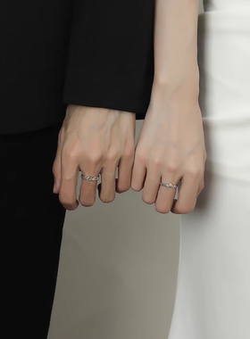 纯银橡树与木棉情侣一对戒指女男轻奢小众设计高级七夕礼物送女友