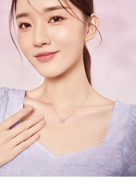 999纯银梦幻雪花项链吊坠唯美浪漫高级感锁骨链圣诞礼物送女友