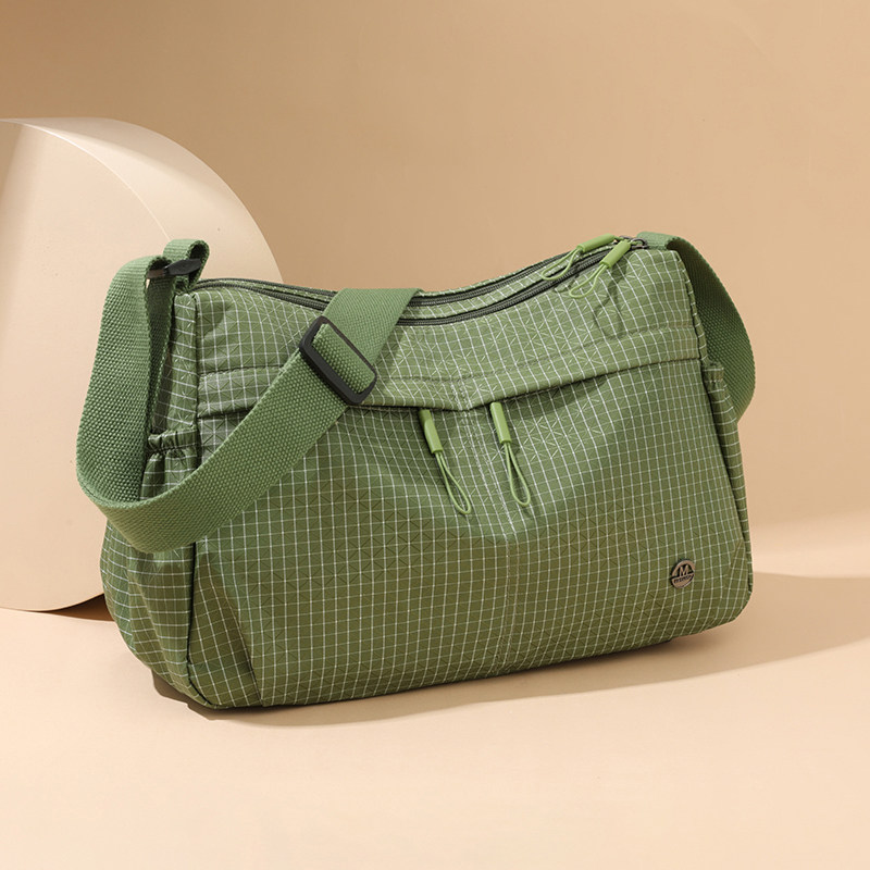 2025新款轻量化格子尼龙布包单肩斜挎包女多口袋大容量通勤托特包,淘宝优惠券,粉丝福利购,淘宝优惠卷