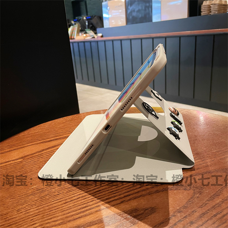 360度旋转亚克力带笔槽适用苹果iPad9/8/7保护套第十代10.9寸2024新款10.2/9.7防弯pro11软边air543硬壳mini6 - 图3