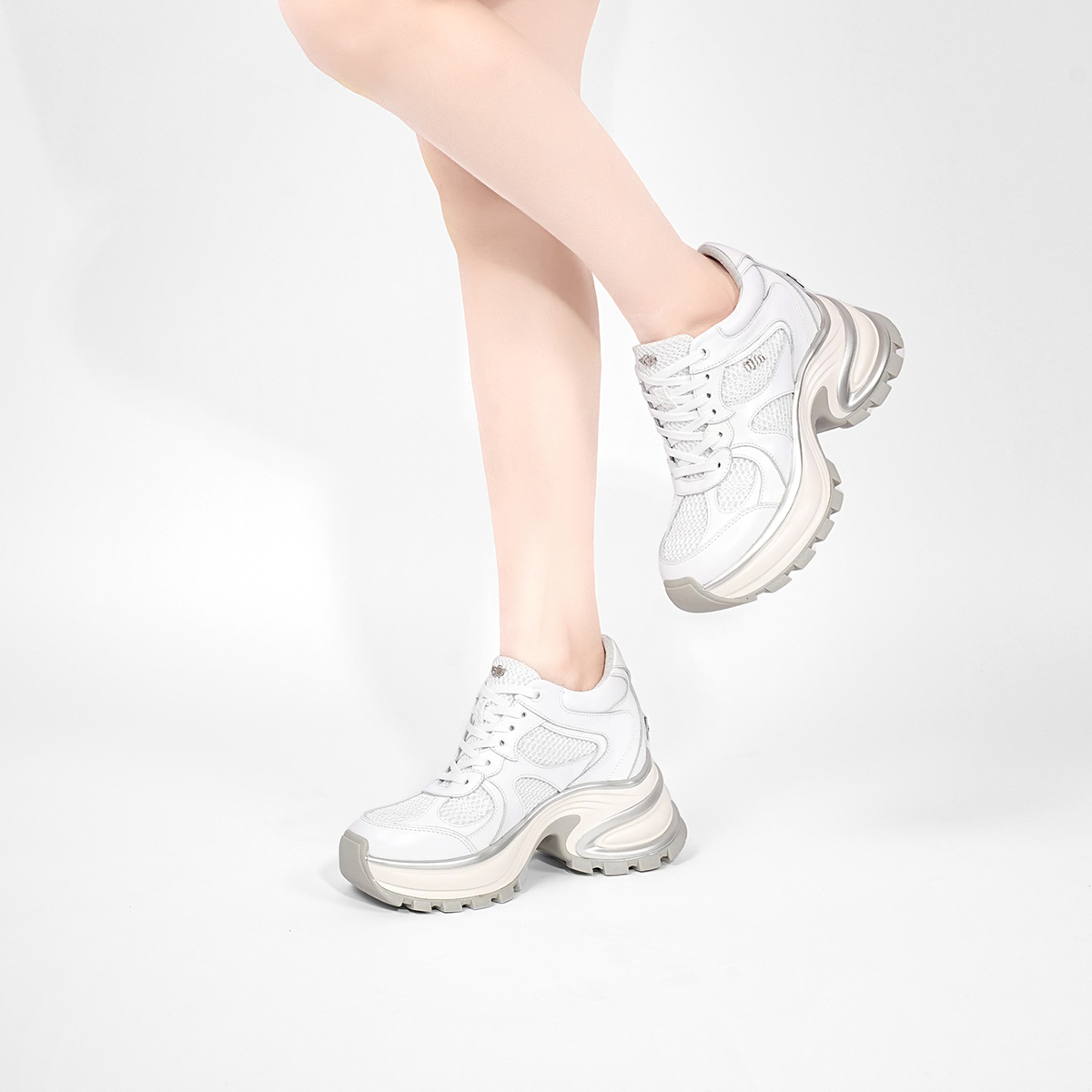 【谭松韵同款】iiJin艾今10cm厚底内增高潮流拼接老爹鞋女973ITC - 图3