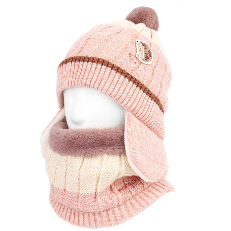 韩国winghouse儿童秋冬季帽子女童宝宝可爱保暖护耳帽子围脖套装,淘宝优惠券,粉丝福利购,淘宝优惠卷