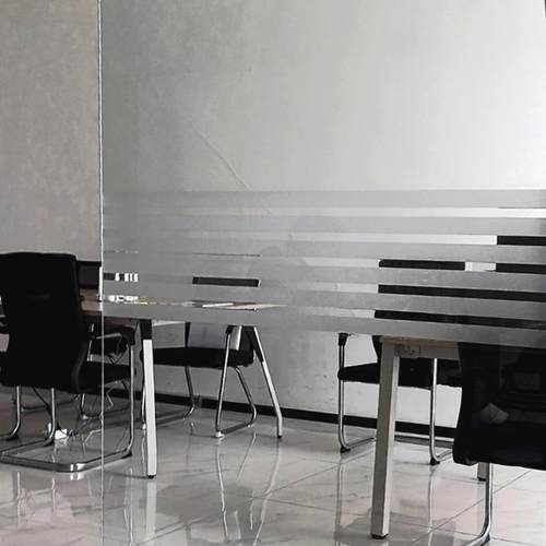 静电磨砂办公室玻璃贴膜半透明条纹移门隔断防撞腰线窗户贴纸装饰 - 图2