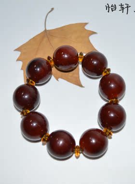 西藏天然牦牛角男士手串佛珠念珠