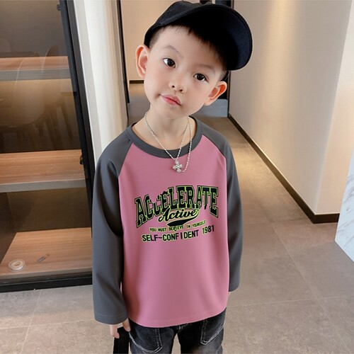 27kids品牌外贸童装韩版春季新款男孩打底纯棉长袖T恤宝宝衣服ins - 图0