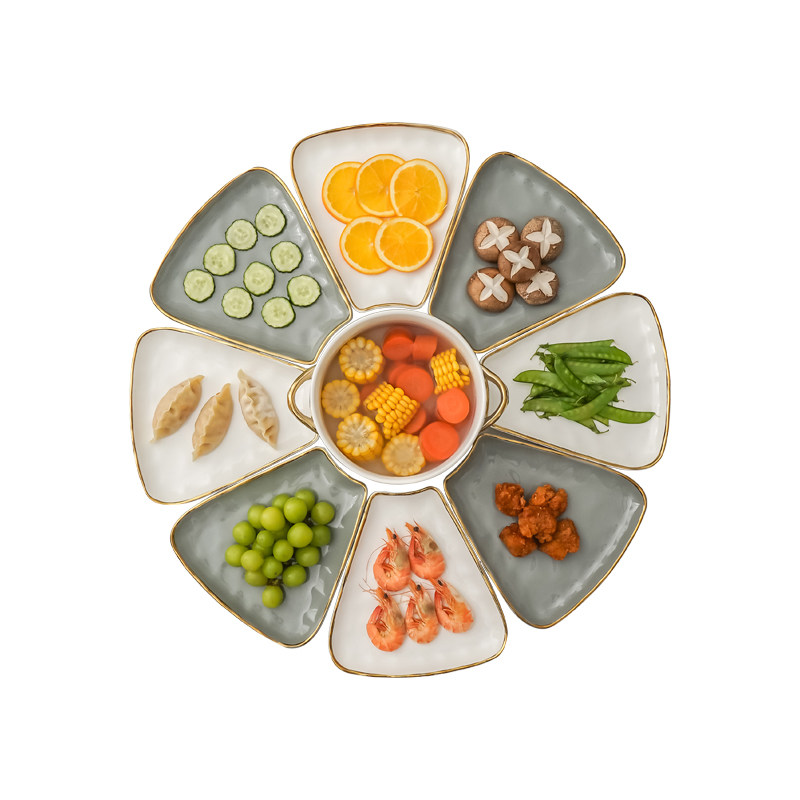 年夜饭团圆拼盘餐具组合过年盘子菜盘2023新款家用碗碟套装轻奢