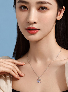 儿童闺蜜水晶项链宫廷风日月心形