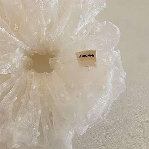 韩系网纱点点大肠发圈女甜美扎头发丸子头发绳低马尾头绳皮筋发饰 - 图2