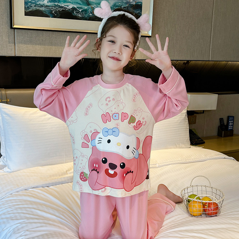 女童睡衣春秋纯棉薄款罗小黑公主卡通套装家居服可爱宝宝长袖睡衣,淘宝优惠券,粉丝福利购,淘宝优惠卷