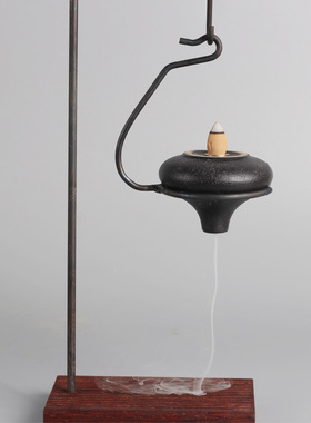 新中式纯手工铁艺倒流香炉客厅