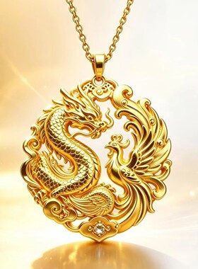 合金吊坠 【师傅推荐】新款国风龙凤呈祥吊坠 男女通用随身挂饰