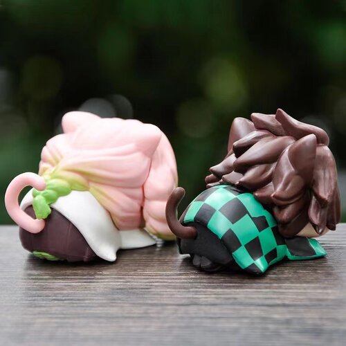 可爱猫耳网红鬼灭之刃周边手办盲盒甘露寺弥豆子二次元桌面摆件is - 图0