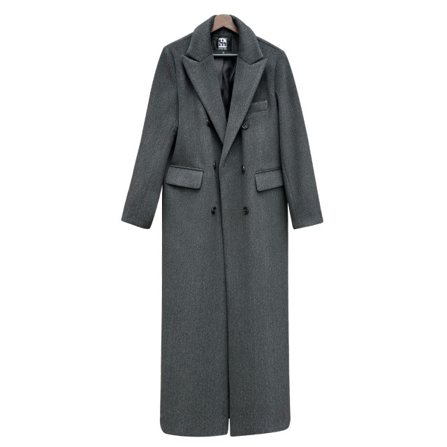 Women's super long style over-knee Hepburn style high-end 2025 new autumn and winter thickened beautiful woolen coat