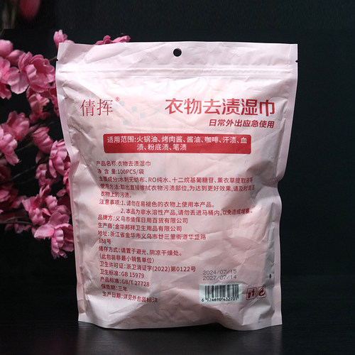 倩挥衣物去渍湿巾强力去污擦羽绒服去渍湿纸巾家用污渍免水洗专用 - 图1