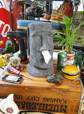 摩艾复活节岛搞怪风moai纸巾盒