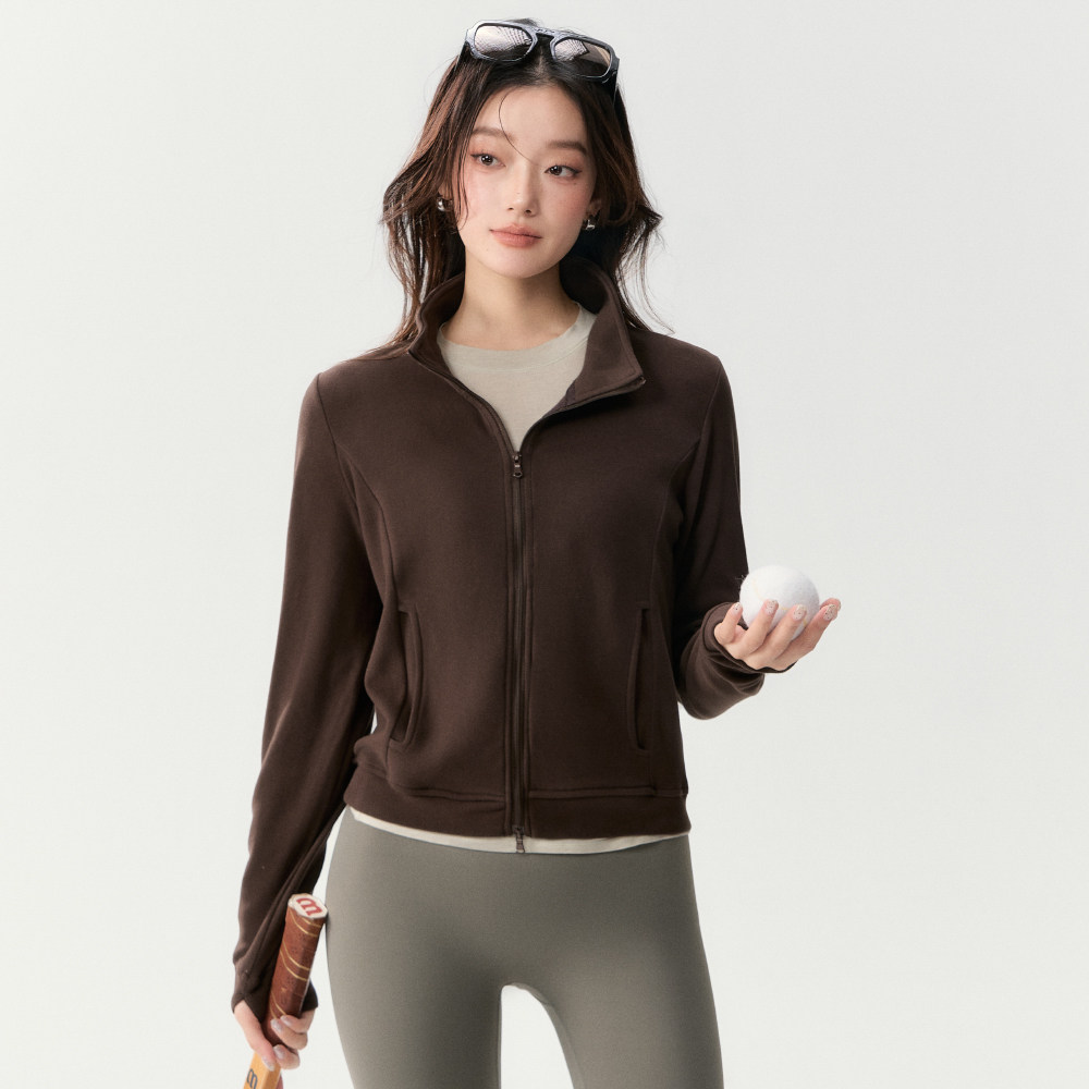 瑜伽服外套女秋冬加绒保暖跑步骑行运动外套宽松高领防风健身套装,淘宝优惠券,粉丝福利购,淘宝优惠卷