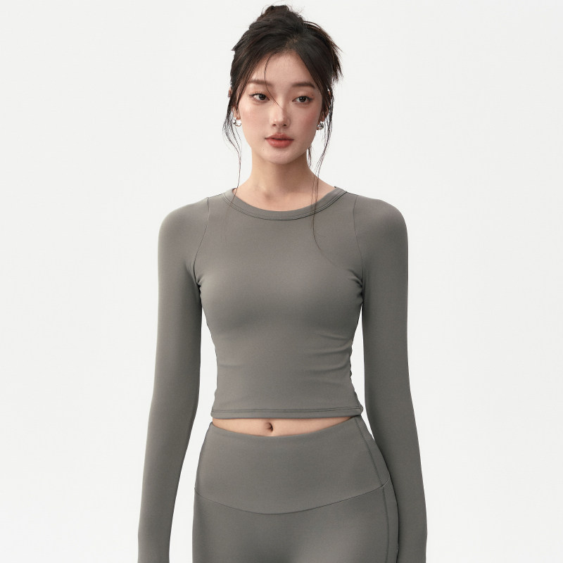 瑜伽服套装秋女美背健身上衣长袖跑步运动长裤带胸垫普拉提训练服,淘宝优惠券,粉丝福利购,淘宝优惠卷