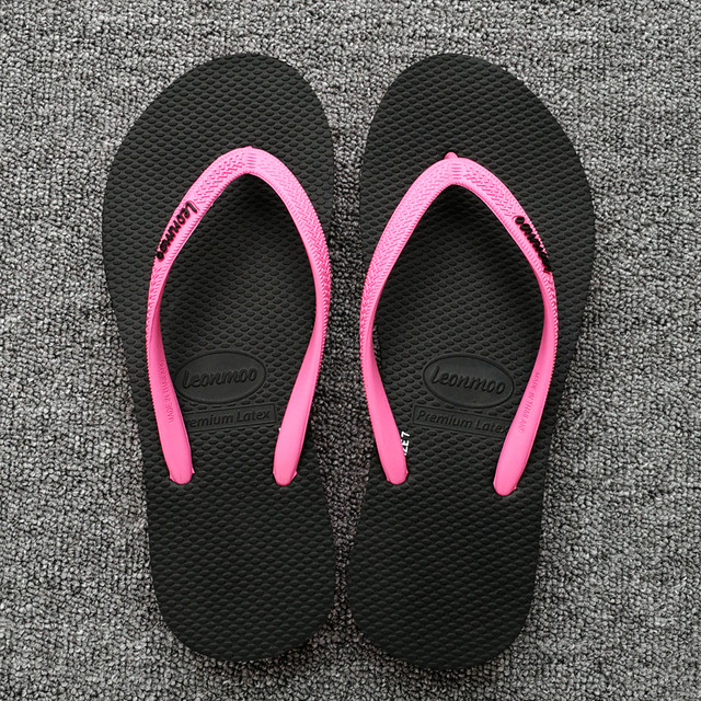 Thailand imports LEONMOO thick soft sole heighten flip-flops for women's casual outer wear non-slip waterproof beach sandals