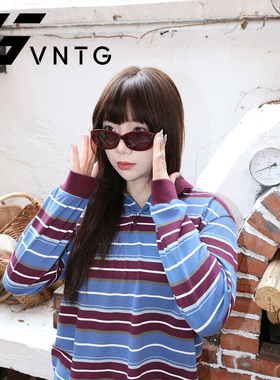VNTG偏光墨镜粗框酒红高级感ins风防紫外线猫眼型显脸小太阳眼镜