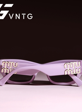 金属标紫罗兰方边猫眼墨镜