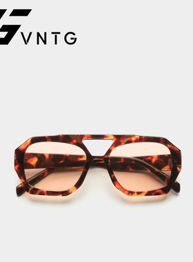 VNTG原创设计多边形显脸小玳瑁复古ins网红防紫外线太阳眼镜墨镜