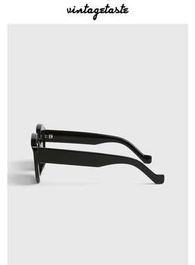 黑色粗框猫眼大框架偏光墨镜