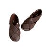 Retro literary woven cowhide single shoes cowhide
