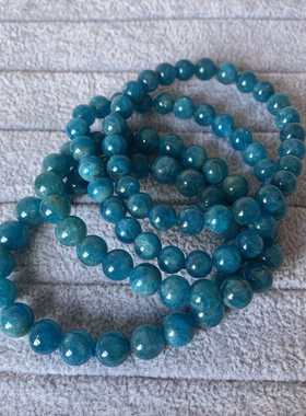 天然蓝磷灰石手链男女款单圈手串