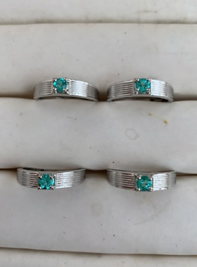 高级感帕拉伊巴绿戒指女水滴轻奢小众小巧托帕石显白湖蓝色饰品