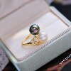 DIY accessories 18K gold-filled copper thick gold-plated small fragrant wheat ears double-bead open ring semi-finished gold silver