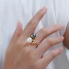DIY accessories 18K gold-filled copper thick gold-plated small fragrant wheat ears double-bead open ring semi-finished gold silver