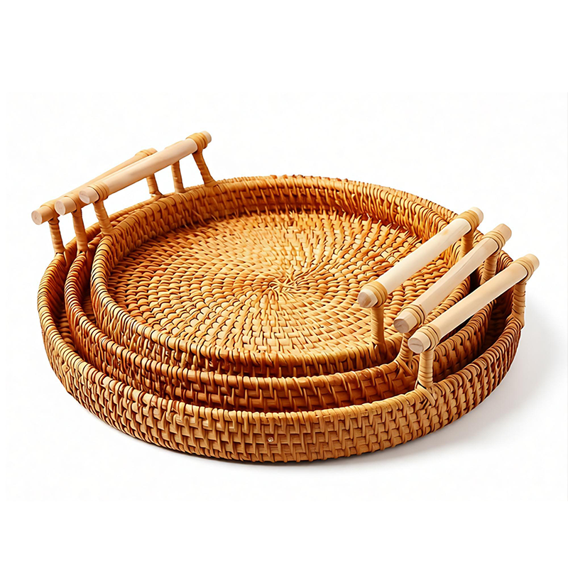 结婚订婚周岁竹编小提篮圆形茶点心水果篮子糕点藤编托盘满月百天,淘宝优惠券,粉丝福利购,淘宝优惠卷