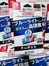 switch钢化膜 广州新亚电玩 switch oled专用日本hori原装9h加硬pet膜现货包邮