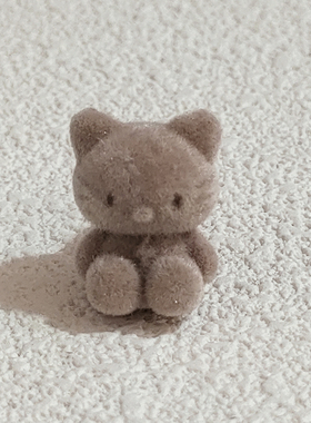 合金韩国ins风立体植绒小猫咪diy耳钉配件可爱耳饰发夹手机壳材料