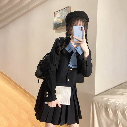 【月野HOUSE】*不若草*原创JK制服学院风水手服校供感变形襟冬服 - 图2