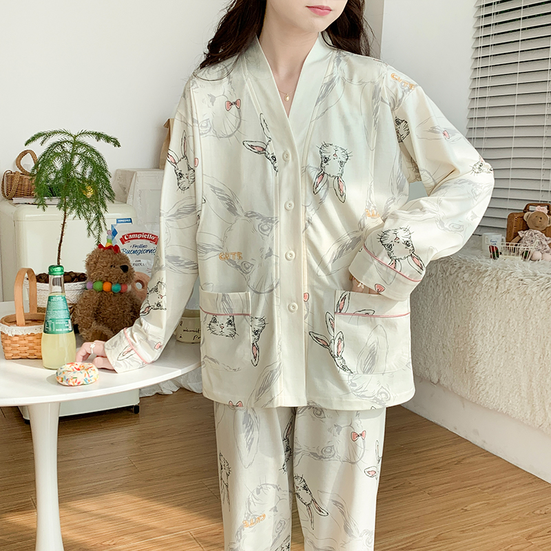 月子服夏季薄款产后外穿产妇哺乳孕妇睡衣纯棉春秋天家居服两件套