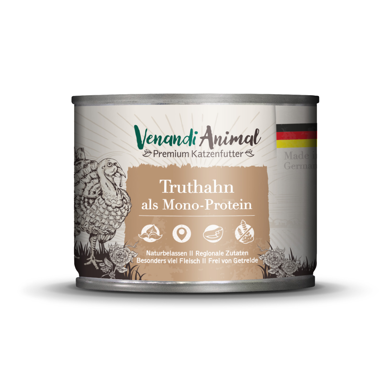 德国Venandi/VEN纯肉无谷单一肉源低敏主食湿粮成幼猫罐头200g - 图3