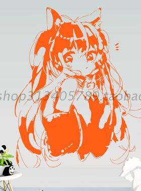 美少女动漫人物居家背景墙装饰
