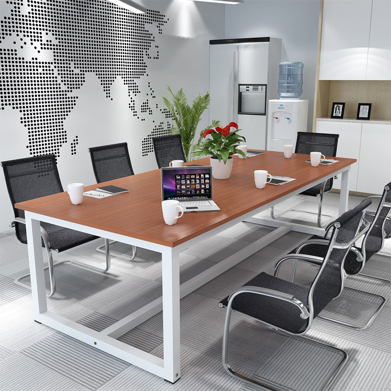 会议桌长方形老板桌培训洽谈简约现代职员办公桌长桌办公家具定i.