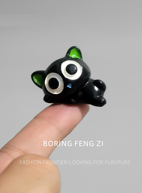 无聊了！看可爱罗小黑猫卡通书桌解压小摆件桌面情绪稳定工位装饰