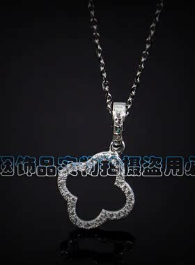 925银微镶镂空四叶草女士吊坠