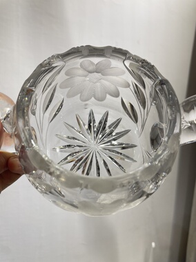 美辉水晶双面雕花小清新糖缸