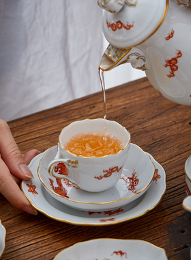 ins风咖啡具陶瓷奢华中古摆件