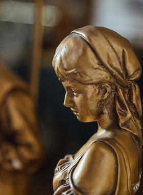 石膏雕塑鎏金台灯法国室内装饰